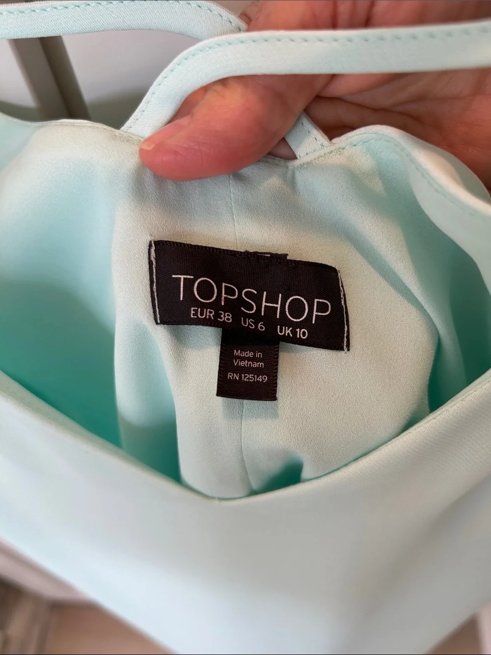 Topshop Mint Aqua Double-Strap Slip Dress